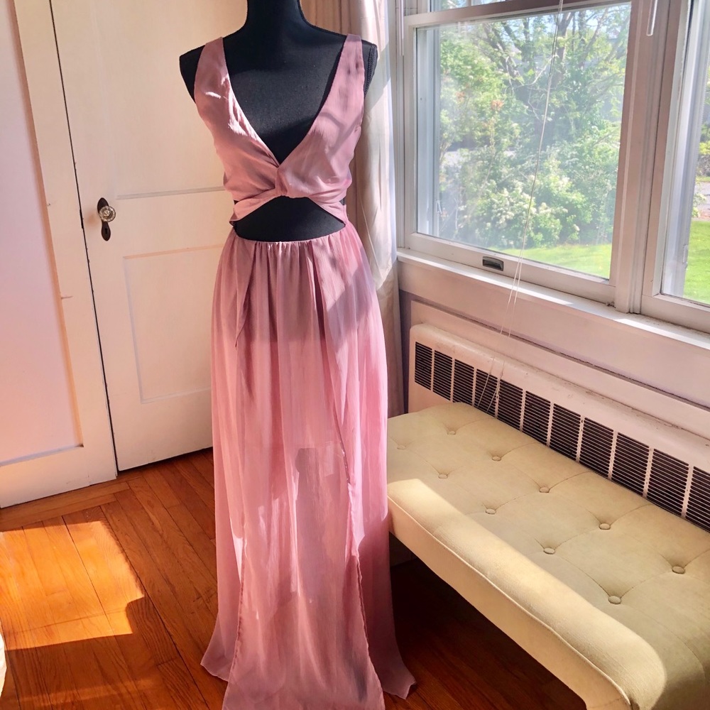Blush Halter Maxi Dress